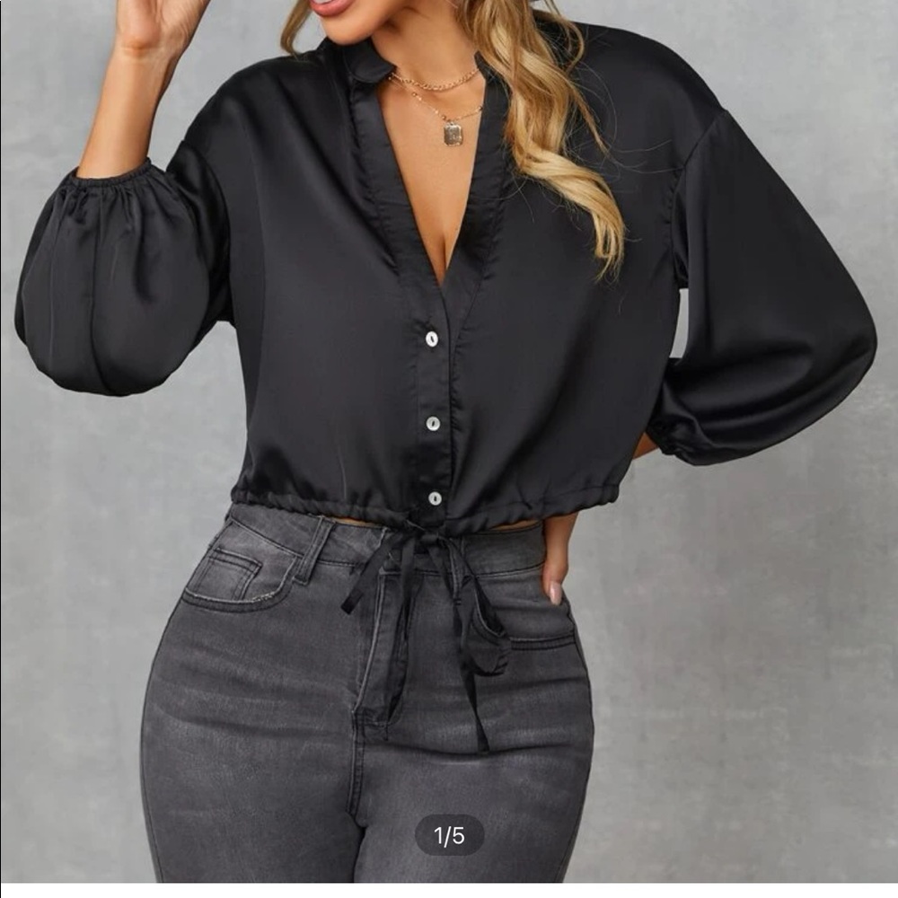 NWOT Black Shein blouse
